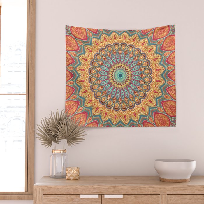 Jewel Mandala - Mandala Art Wall Tapestry Gallery Image 2