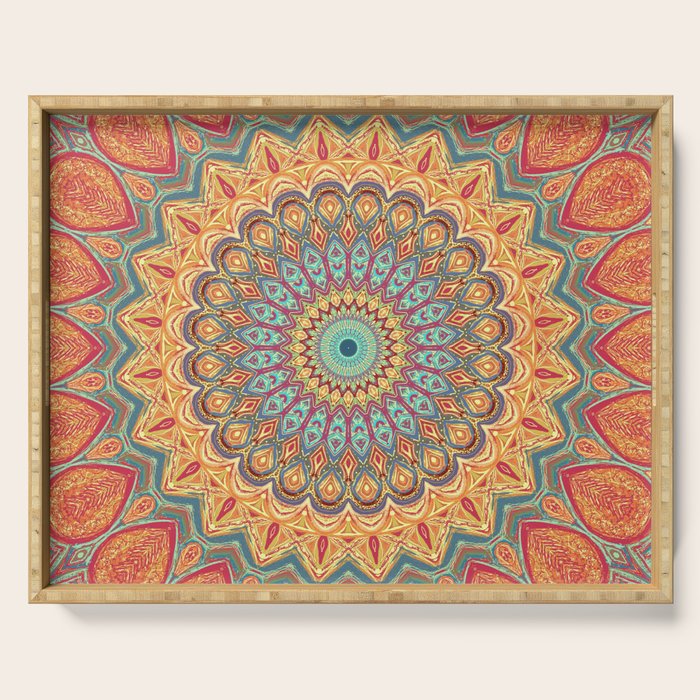 Jewel Mandala - Mandala Art Serving Tray Gallery Image 1