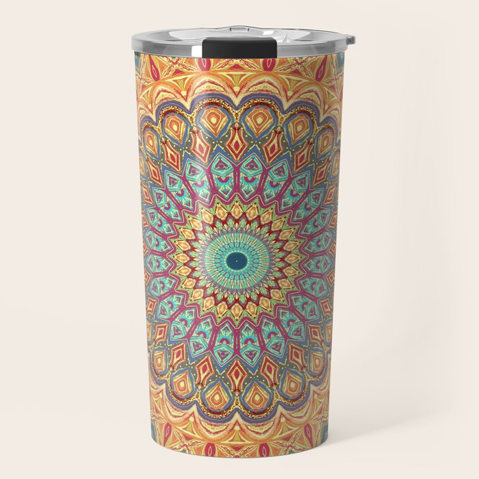 Jewel Mandala - Mandala Art Travel Mug Gallery Image 1
