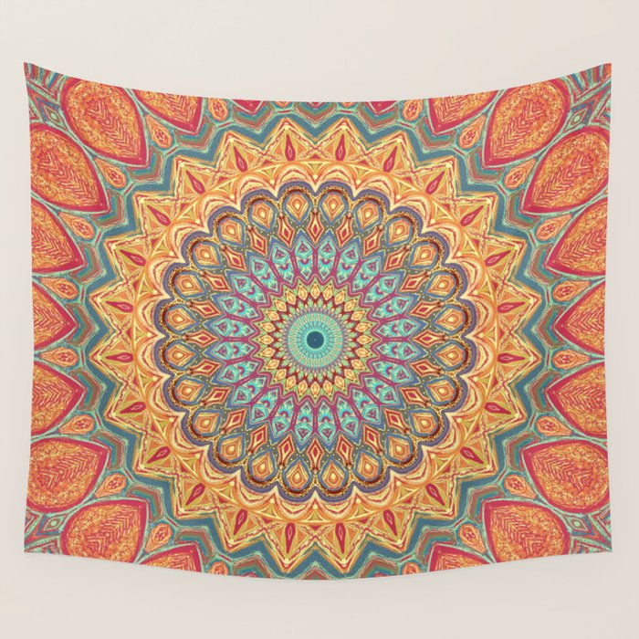 Jewel Mandala - Mandala Art Wall Tapestry Gallery Image 1