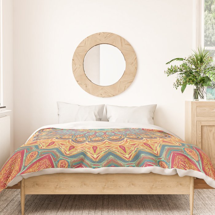 Jewel Mandala - Mandala Art Duvet Cover Gallery Image 3