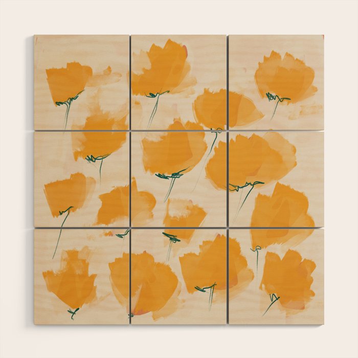 The Yellow Flowers Wood Wall Art Gallery Image 1