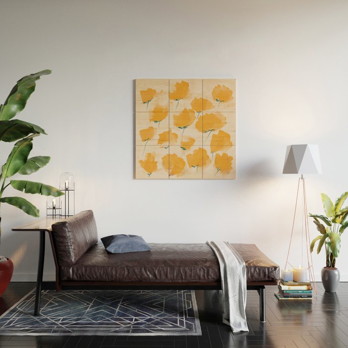The Yellow Flowers Wood Wall Art Gallery Image 2
