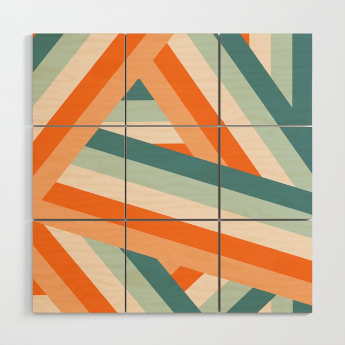 Ribbon Stripes - retro Wood Wall Art Gallery Image 1