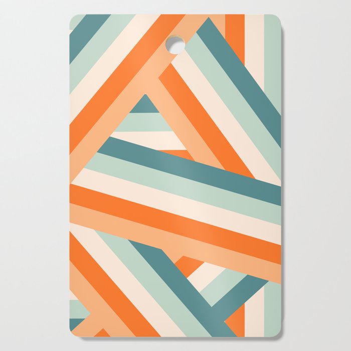 Ribbon Stripes - retro Cutting Board Gallery Image 1