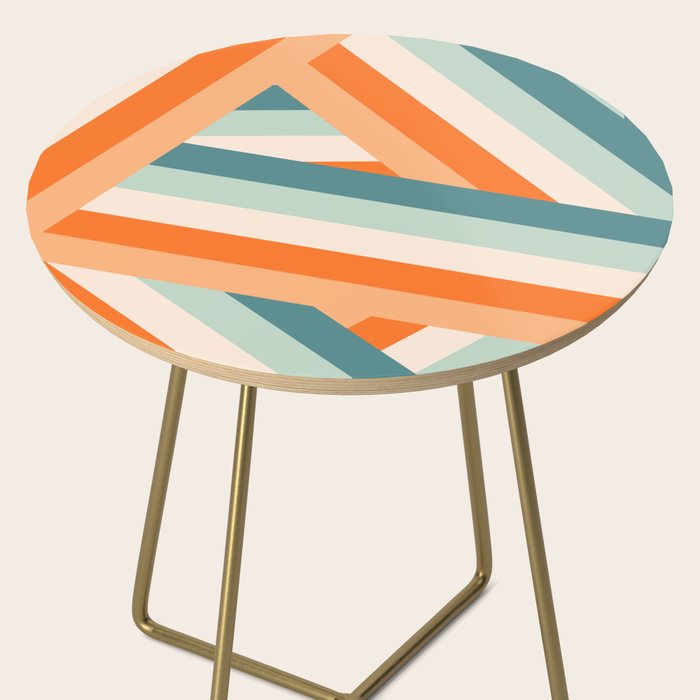 Ribbon Stripes - retro Side Table Gallery Image 2