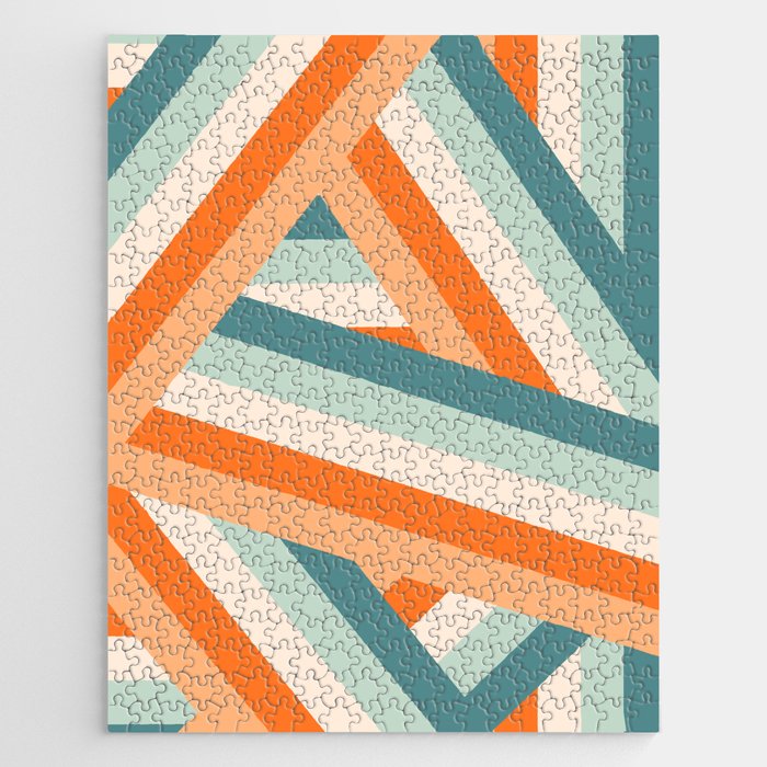 Ribbon Stripes - retro Jigsaw Puzzle Gallery Image 1
