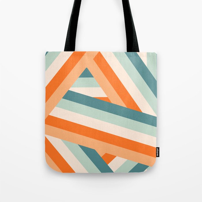Ribbon Stripes - retro Tote Bag Gallery Image 1