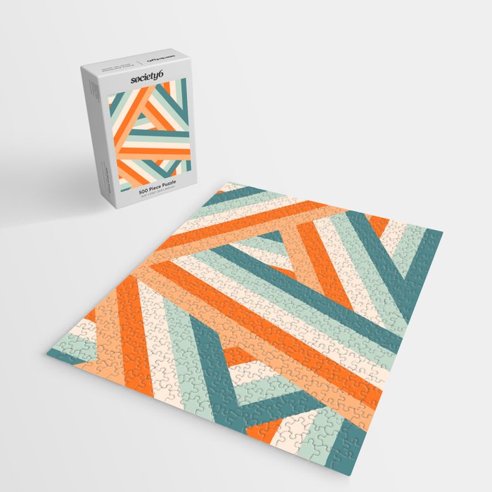 Ribbon Stripes - retro Jigsaw Puzzle Gallery Image 2