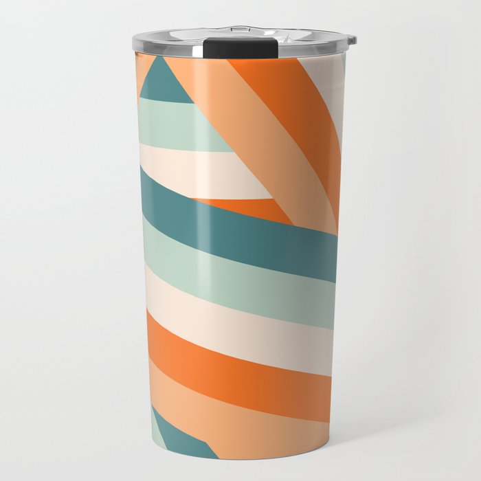 Ribbon Stripes - retro Travel Mug Gallery Image 1