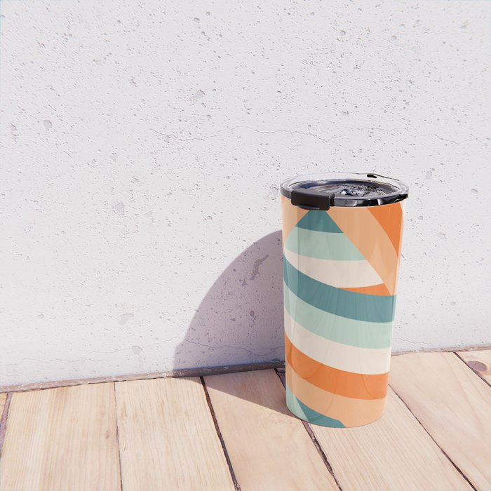 Ribbon Stripes - retro Travel Mug Gallery Image 4