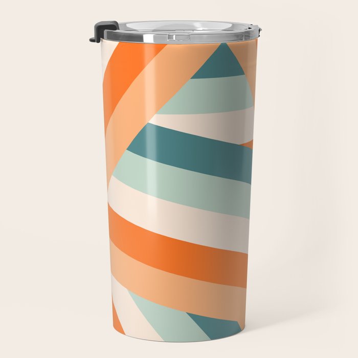 Ribbon Stripes - retro Travel Mug Gallery Image 3