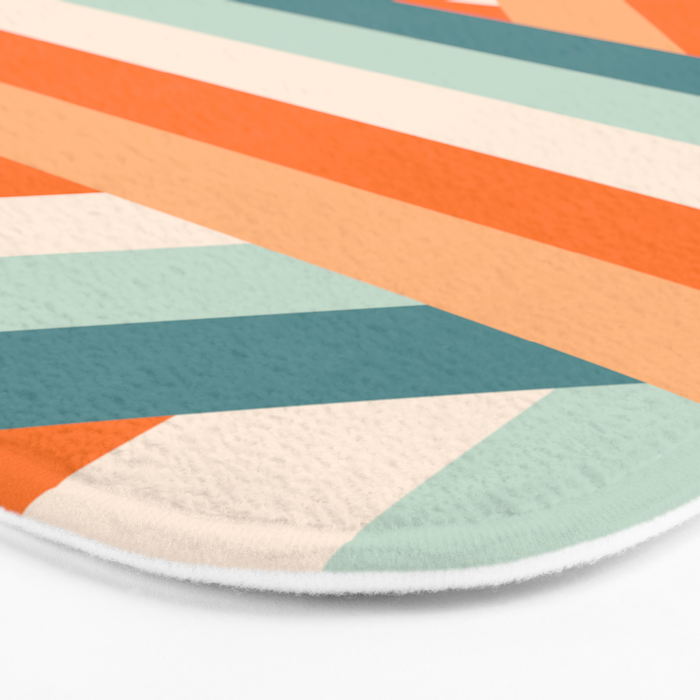 Ribbon Stripes - retro Bath Mat Gallery Image 3