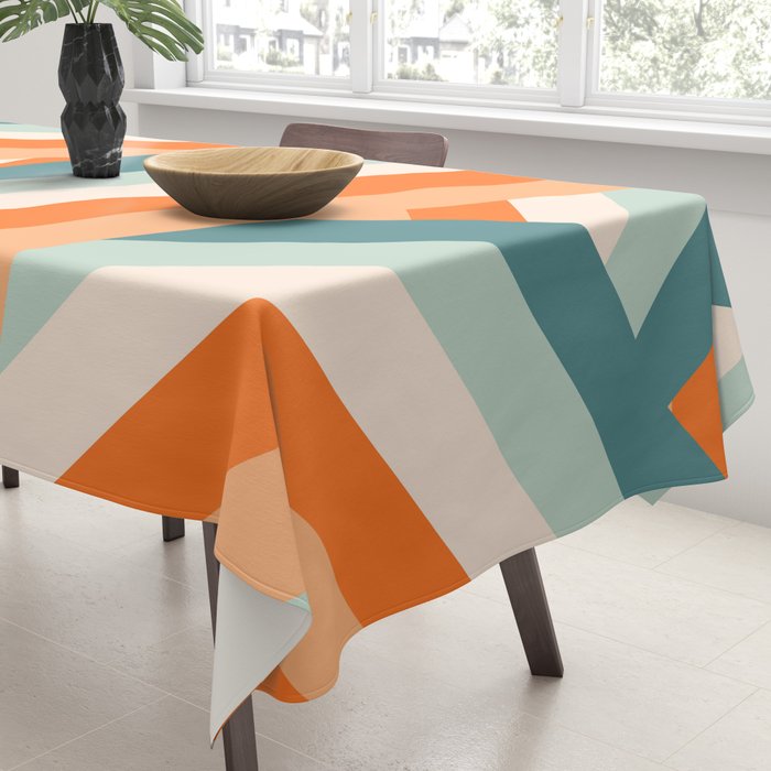 Ribbon Stripes - retro Tablecloth Gallery Image 3