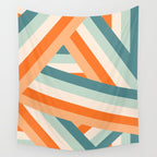 Ribbon Stripes - retro Wall Tapestry Gallery Image 4
