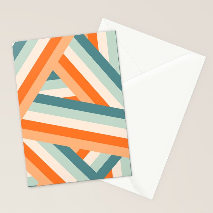 Ribbon Stripes - retro Stationery Card Gallery Image 2