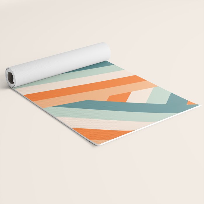 Ribbon Stripes - retro Yoga Mat Gallery Image 2