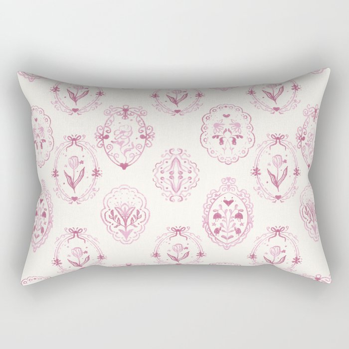 Victorian frame with flowers Rectangular Pillow Gallery Image 2