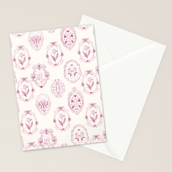 Victorian frame with flowers Stationery Card Gallery Image 2