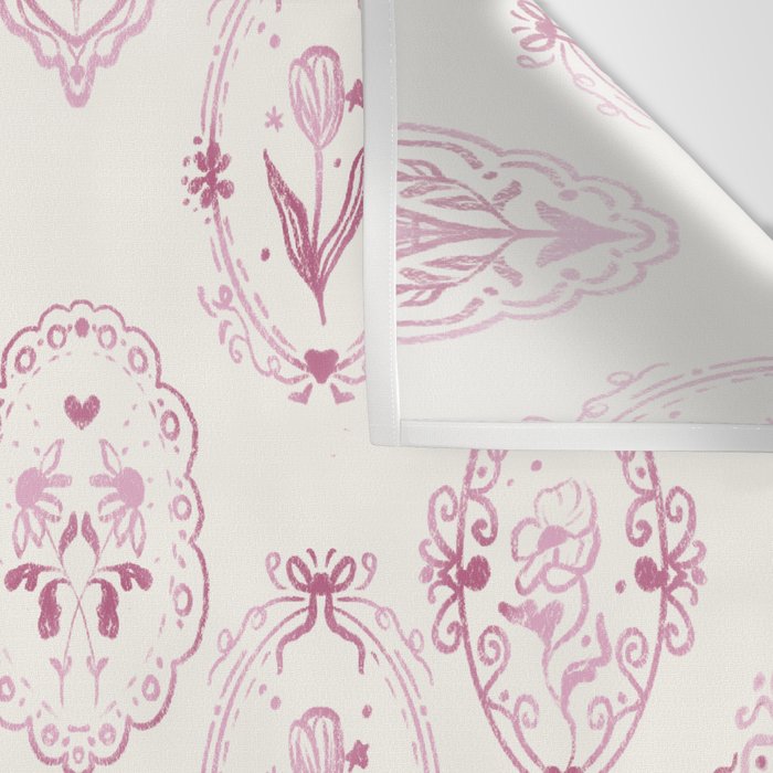 Victorian frame with flowers Wall Tapestry Gallery Image 3