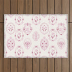 Victorian frame with flowers Outdoor Rug Gallery Image 1