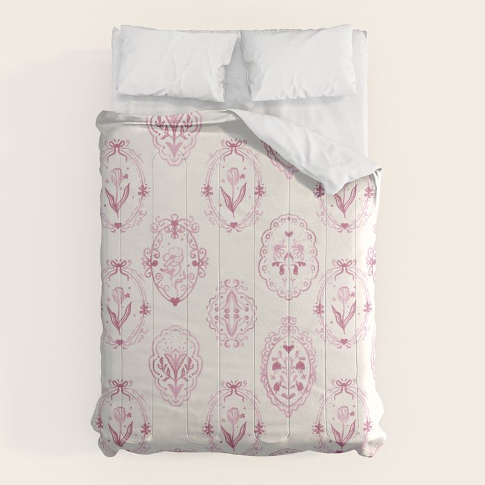 Victorian frame with flowers Comforter Gallery Image 1