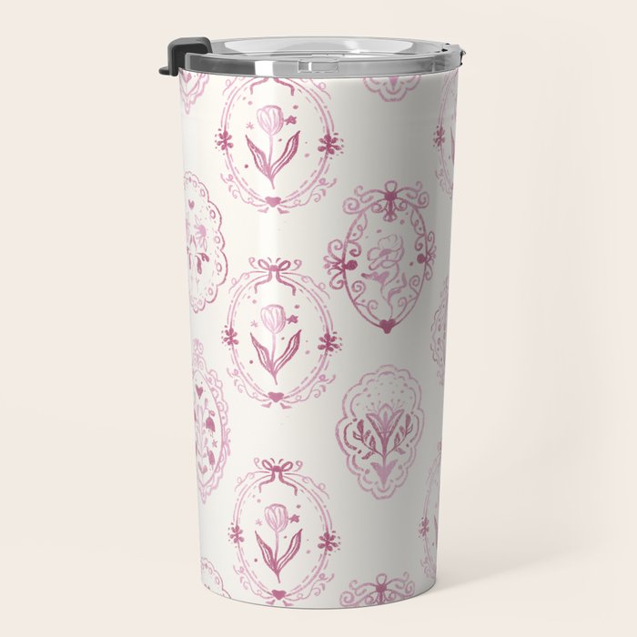 Victorian frame with flowers Travel Mug Gallery Image 3