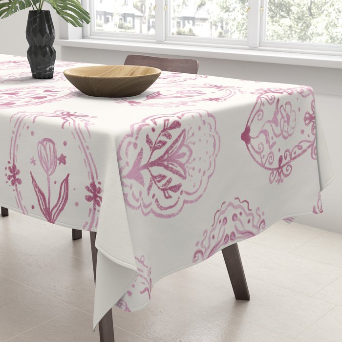 Victorian frame with flowers Tablecloth Gallery Image 3