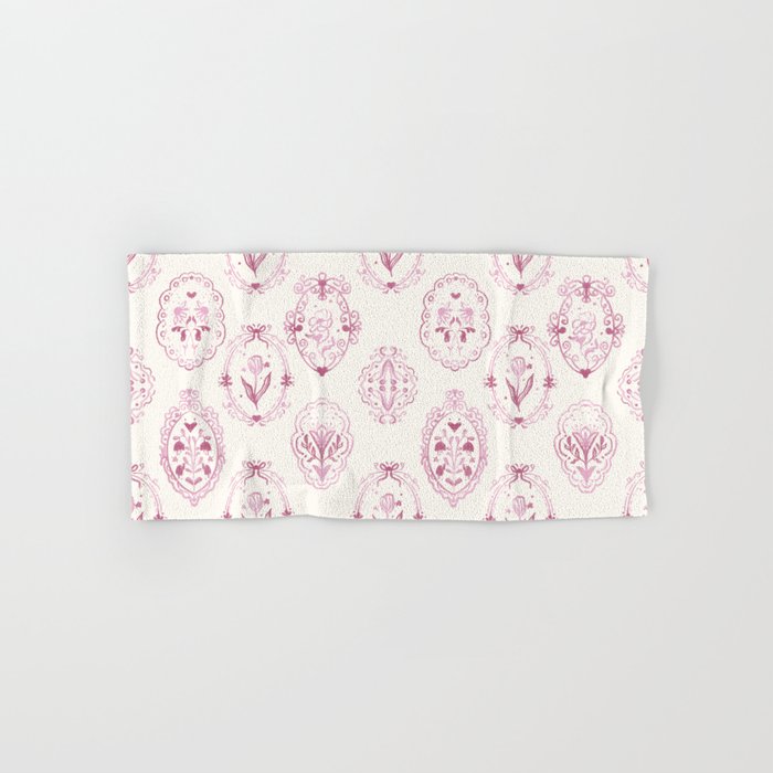 Victorian frame with flowers Bath Towel Gallery Image 1