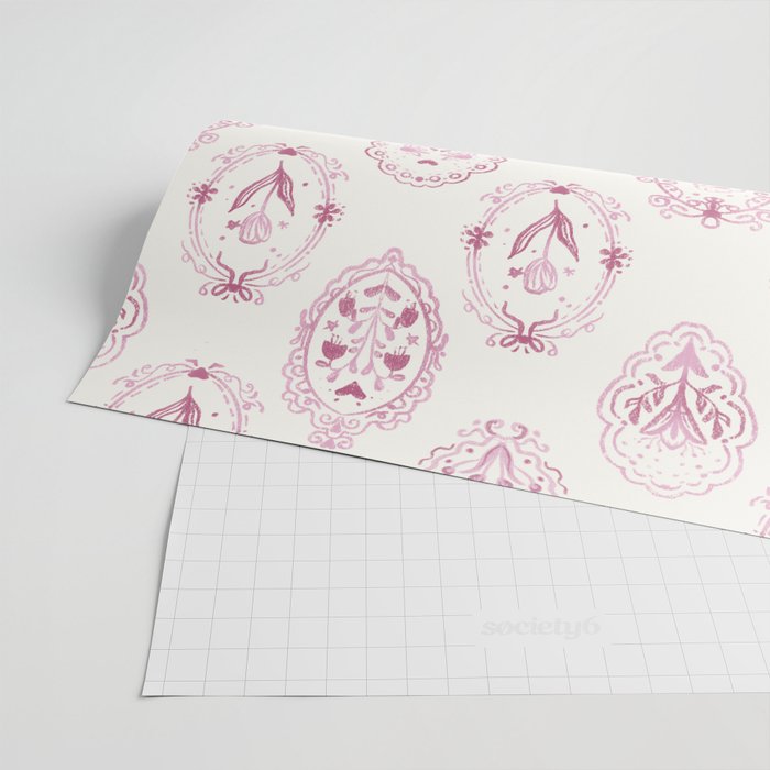 Victorian frame with flowers Wrapping Paper Gallery Image 2