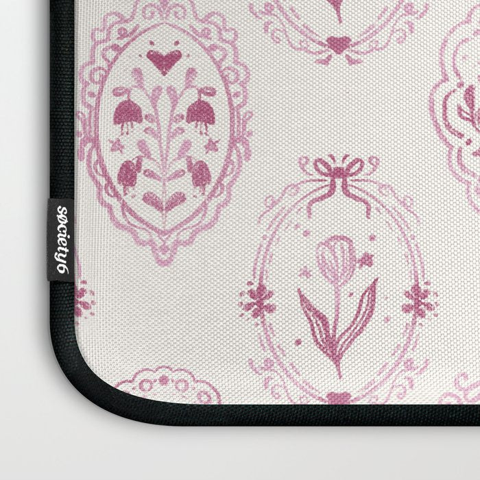 Victorian frame with flowers Laptop Sleeve Gallery Image 3