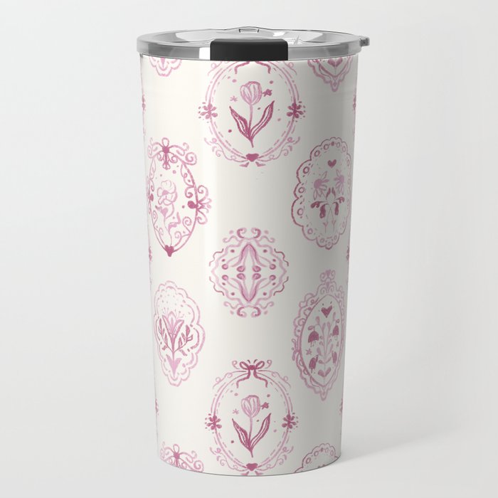 Victorian frame with flowers Travel Mug Gallery Image 1