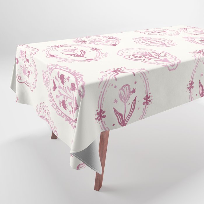 Victorian frame with flowers Tablecloth Gallery Image 1