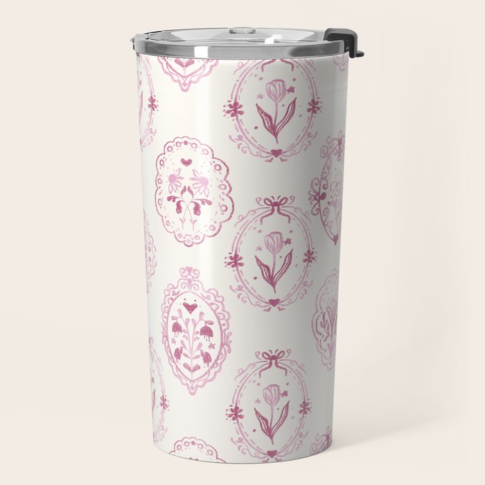 Victorian frame with flowers Travel Mug Gallery Image 2