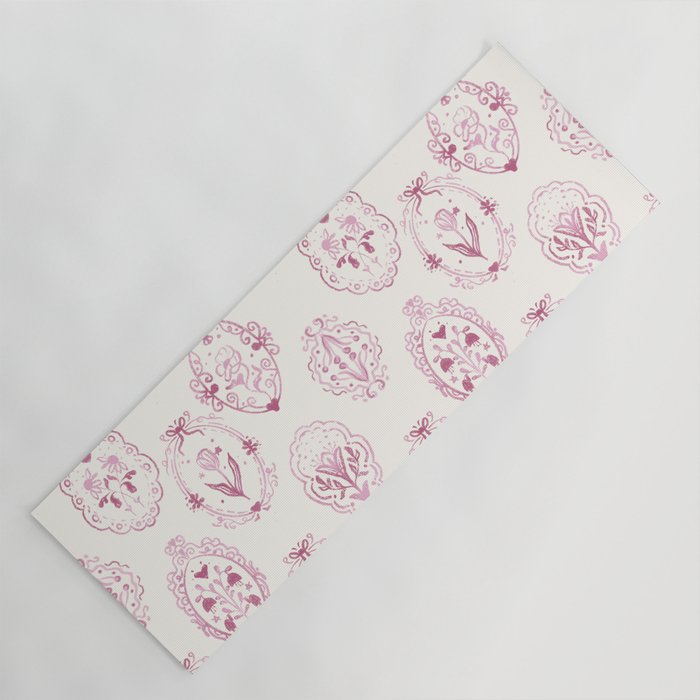 Victorian frame with flowers Yoga Mat Gallery Image 1
