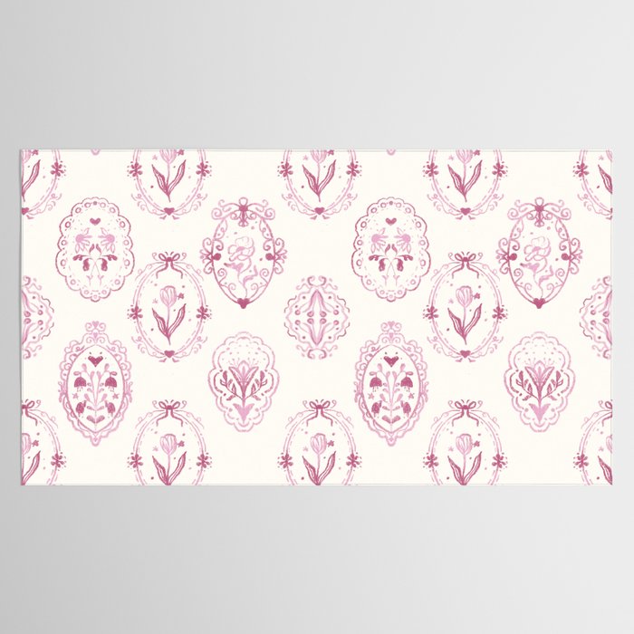 Victorian frame with flowers Tablecloth Gallery Image 2
