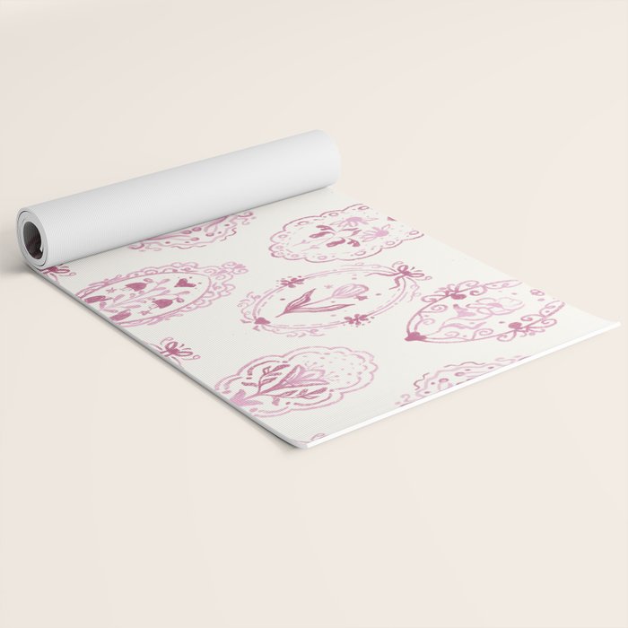 Victorian frame with flowers Yoga Mat Gallery Image 2