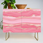 Blush Pink And Gold Marble Stripes Credenza Gallery Image 1