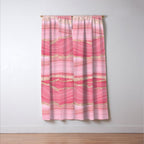 Blush Pink And Gold Marble Stripes Window Curtain Gallery Image 3