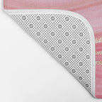 Blush Pink And Gold Marble Stripes Bath Mat Gallery Image 2