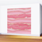 Blush Pink And Gold Marble Stripes Wall Mural Gallery Image 2