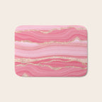 Blush Pink And Gold Marble Stripes Bath Mat Gallery Image 1
