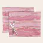 Blush Pink And Gold Marble Stripes Placemat Gallery Image 1