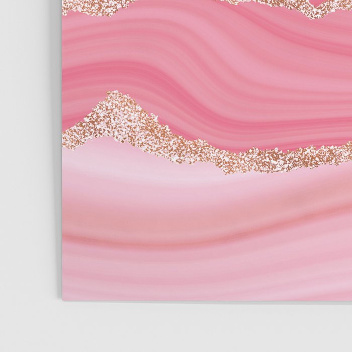 Blush Pink And Gold Marble Stripes Poster Gallery Image 3