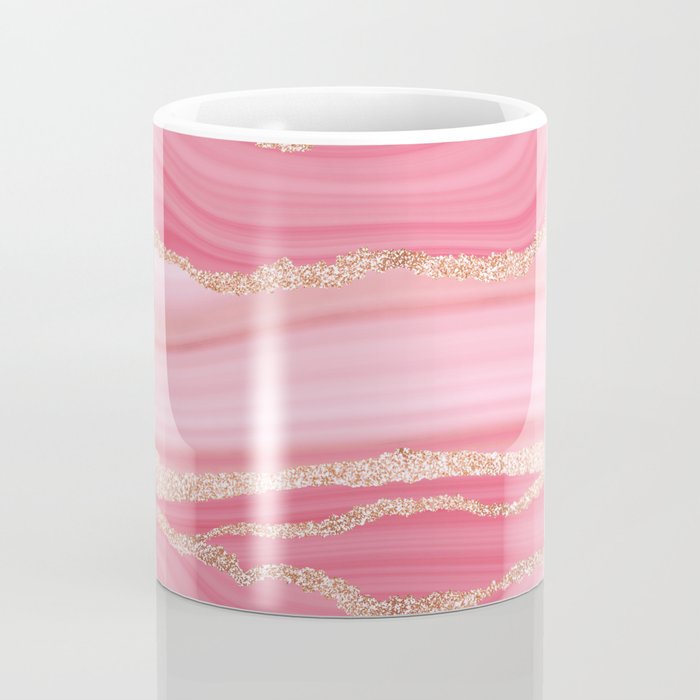 Blush Pink And Gold Marble Stripes Coffee Mug Gallery Image 4