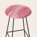 Blush Pink And Gold Marble Stripes Stool Gallery Image 2