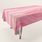 Blush Pink And Gold Marble Stripes Tablecloth Gallery Image 1