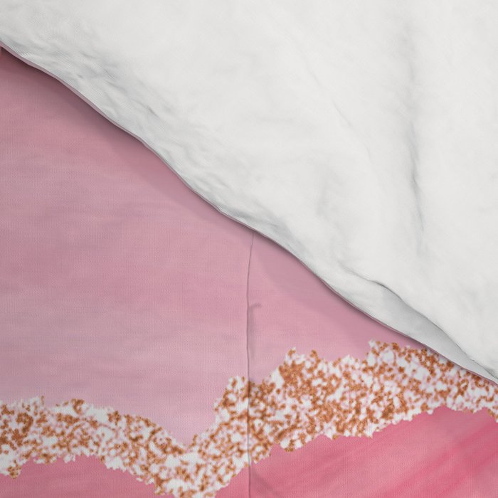 Blush Pink And Gold Marble Stripes Comforter Gallery Image 4