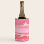 Blush Pink And Gold Marble Stripes Wine Chiller Gallery Image 3