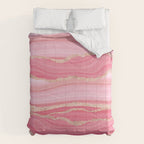 Blush Pink And Gold Marble Stripes Comforter Gallery Image 6